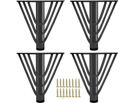 4 czarne metalowe nóżki mebli - 2