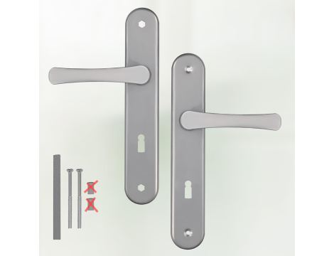 KOTARBAU® Klamka aluminiowa do drzwi 72mm srebrna - 6