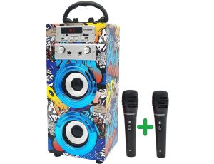 Głośnik z mikrofonami karaoke DYNASONIC - image 2
