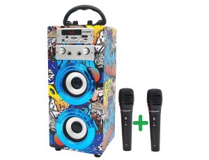 Głośnik z mikrofonami karaoke DYNASONIC