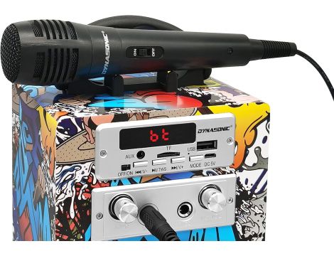 Głośnik z mikrofonami karaoke DYNASONIC - 4