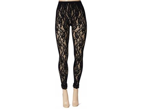 Smiffys 80s Lace Leggings, Black , 1980's Fancy Dress, 1980s Dress Up Acces - 3
