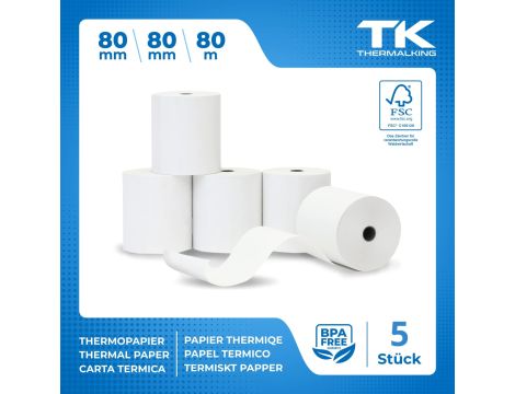 5 szt. rolek termicznych Premium 80 mm x 80 mm x 12 mm - 5