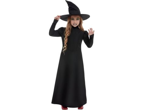 STRÓJ CZARNA WIEDŹMA CZAROWNICA HALLOWEEN 7-9lat - 2