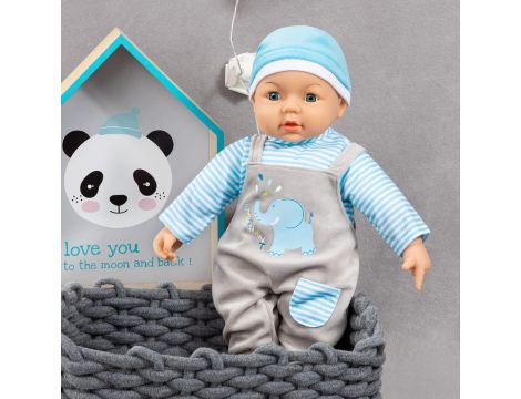 Dolls clothing for 16 to 18 inch, dungarees, top, cap, outfit elephant - 4