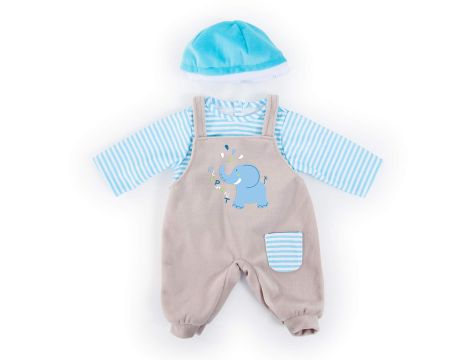 Dolls clothing for 16 to 18 inch, dungarees, top, cap, outfit elephant
