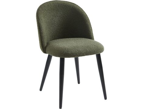 A Zestaw 2 krzeseł z tkaniny makaronikowej Khaki czarne metalowe nóżki - 5