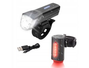 ZESTAW LAMPEK ROWEROWYCH LED Oświetlenie rowerowe FISCHER 50363 USB - image 2