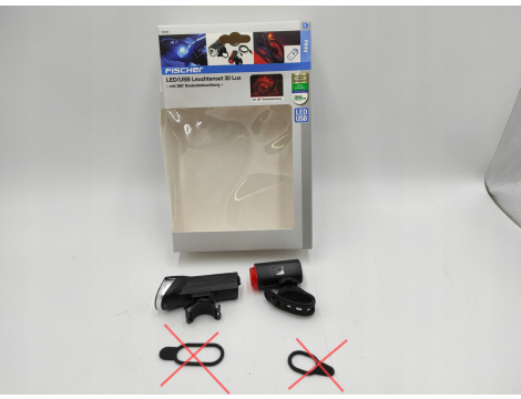 ZESTAW LAMPEK ROWEROWYCH LED Oświetlenie rowerowe FISCHER 50363 USB - 3