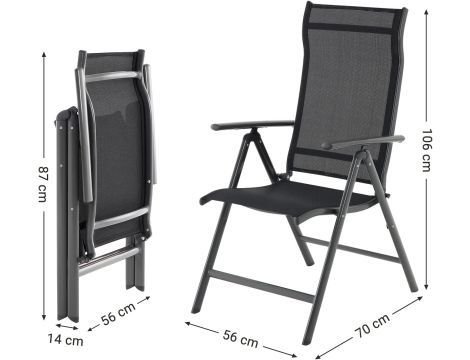Krzesło ogrodowe Songmics metal czarny - 3
