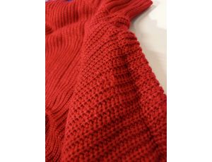 Krótki sweter z golfem rozmiar 38 czerwony - image 2