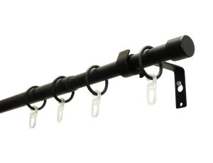 Karnisz pojedynczy 19 mm + 16 mm 220 cm czarny