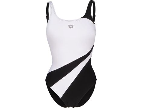ARENA One Piece Swimsuit Women's Swim Pro Back Graphic 38 Czarno-biały - 3