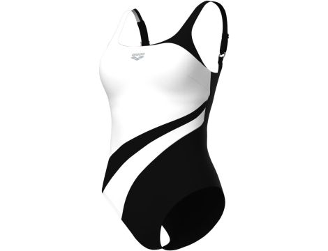 ARENA One Piece Swimsuit Women's Swim Pro Back Graphic 38 Czarno-biały - 2