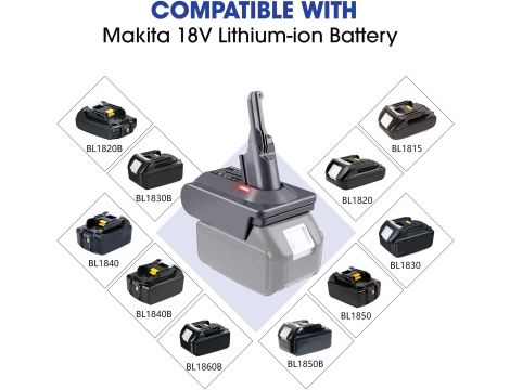 adapter akumulatorowy do Makita 18 V akumulator litowy do odkurzacza ręczne - 4