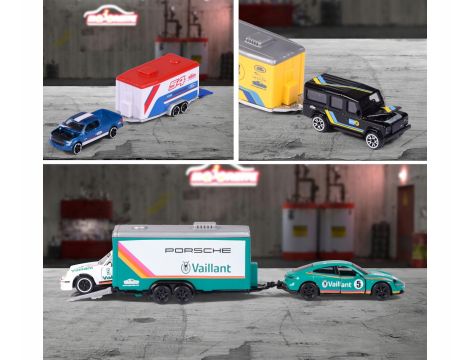 Majorette RACE TRAILER 212053111 Ford F-150 Raptor + Mustang GT przyczepa - 6