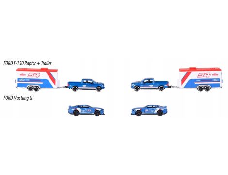 Majorette RACE TRAILER 212053111 Ford F-150 Raptor + Mustang GT przyczepa - 3