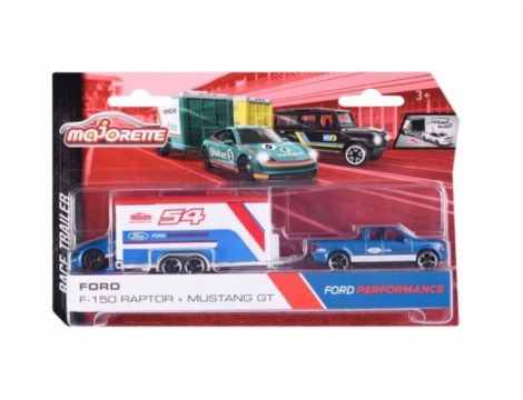 Majorette RACE TRAILER 212053111 Ford F-150 Raptor + Mustang GT przyczepa - 4