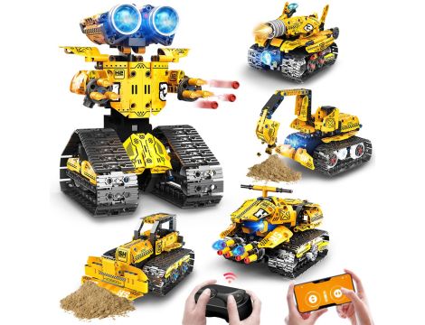 PROGRAMOWALNY ROBOT DUŻY ZESTAW KONSTRUKCYJNY APP I PILOT KONTROLA 4W1