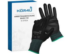 kör4u 10 par rękawic roboczych oddychające i powlekane rozmiar S - image 2