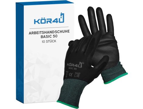 kör4u 10 par rękawic roboczych oddychające i powlekane rozmiar S - 2
