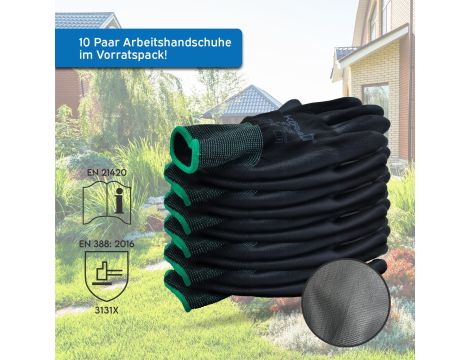 kör4u 10 par rękawic roboczych oddychające i powlekane rozmiar S - 3