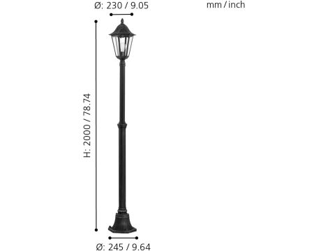 Lampa uliczna Eglo 60 W 0 lm zasilanie sieciowe - 4
