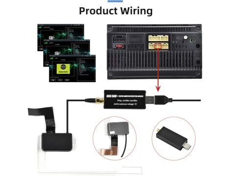 adapter USB z anteną, uniwersalny do radia samochodowego - 4