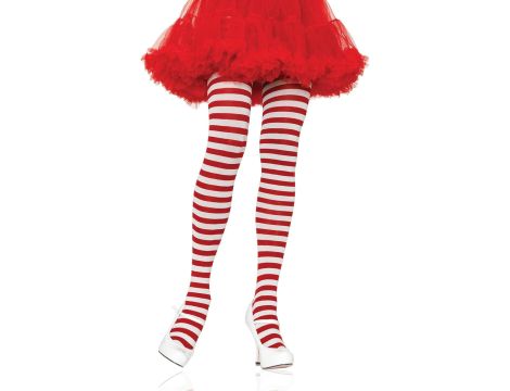 LEG AVENUE rajstopy damskie PLUS SIZE biały/czerwony - 2