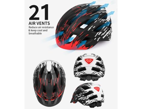 Lekki kask rowerowy z tylnym światłem - 3