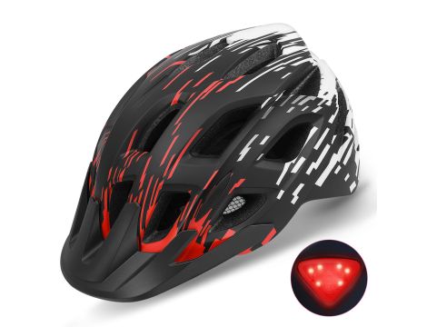 Lekki kask rowerowy z tylnym światłem