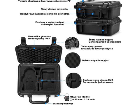 Lekufee Przenośny Wodoodporny Twardy Futerał na DJi - 4