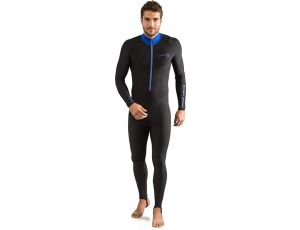 Cressi Men's 1mm One piece wetsuit Skin, Black Blue, L/4 UK - image 2