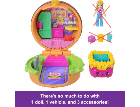Polly Pocket Przekąski niespodzianki Mały zestaw kompaktowy i pojazd - 5