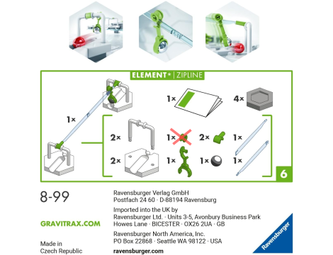 Ravensburger GraviTrax Element Zipline 27472 – rozszerzenie do toru R1450 - 4