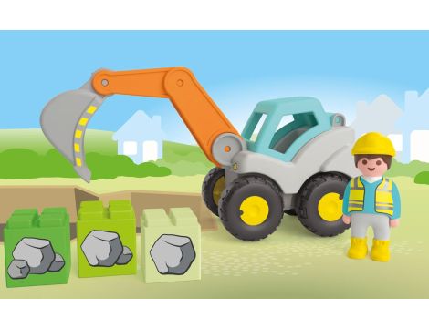 Koparka Pojazd budowlany Figurka Budowlańca 71684 Playmobil Junior - 3