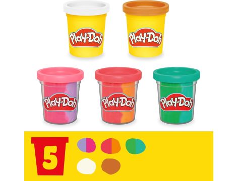 Ciastolina Zakręcone tęczowe lody | Lodziarnia, 5 pojemników Play-Doh - 5