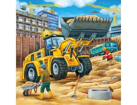 Puzzle 3x49 Duże pojazdy budowlane Ravensburger - 5