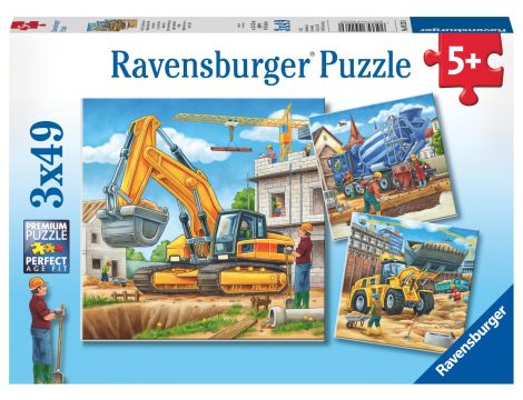 Puzzle 3x49 Duże pojazdy budowlane Ravensburger