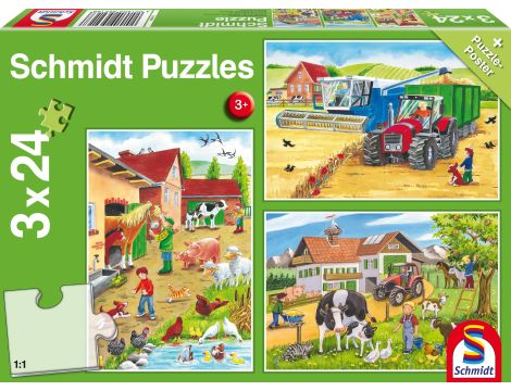 Puzzle G3 Kolekcja 72 elementów 3x24 Praca na wsi
