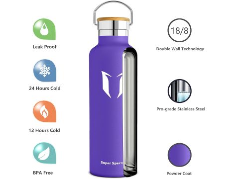 Bidon Super Sparrow 1000 ml róże i fiolety - 4