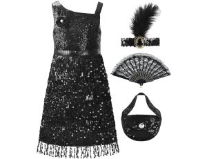 ReliBeauty Flapper Charleston sukienka w stylu lat 20. XX wieku z frędzlami - image 2