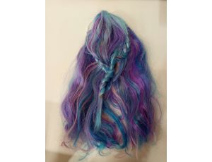 Mermaid Wig Blue with Pearls Niebieski - image 2