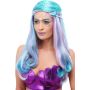 Mermaid Wig Blue with Pearls Niebieski - 5