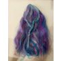 Mermaid Wig Blue with Pearls Niebieski - 3