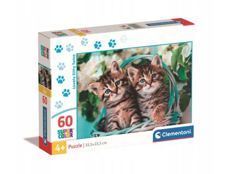PUZZLE UKŁADANKA 60 EL LOVELY KOTEK KITTY TWINS UROCZE KOTKI - 3