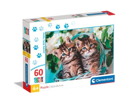 PUZZLE UKŁADANKA 60 EL LOVELY KOTEK KITTY TWINS UROCZE KOTKI