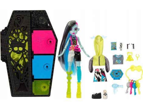 Monster High Frankie Stein Straszysekrety Seria 3 Neonowa Zestaw HNF79 - 9