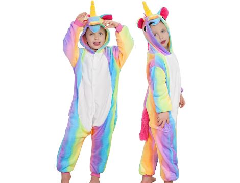 BIQIQI Piżama Jednorożec Onesie Dzieci Unisex Kostium - 3