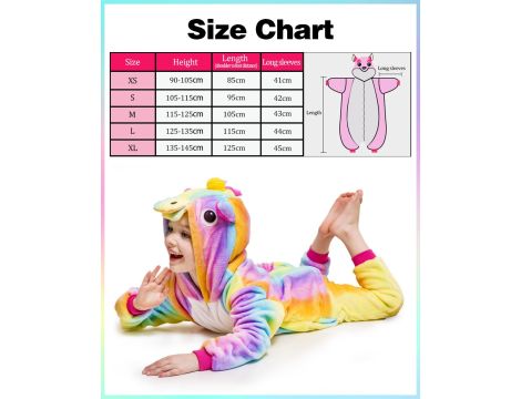 BIQIQI Piżama Jednorożec Onesie Dzieci Unisex Kostium - 4